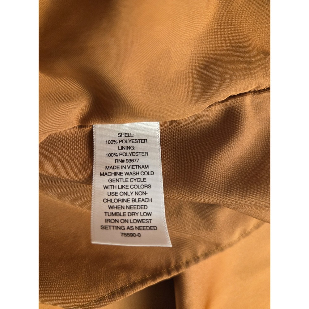 Worthington Sz XL Caramel Brown Long Sleeve Dress Wrap Silhouette Lined - Picture 6 of 9